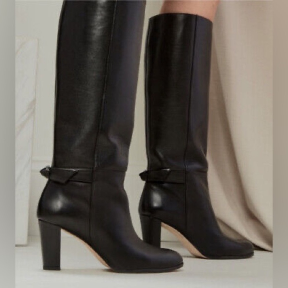 Alexandre Birman black Rachel bow knee high boots size 39.5 used great condition